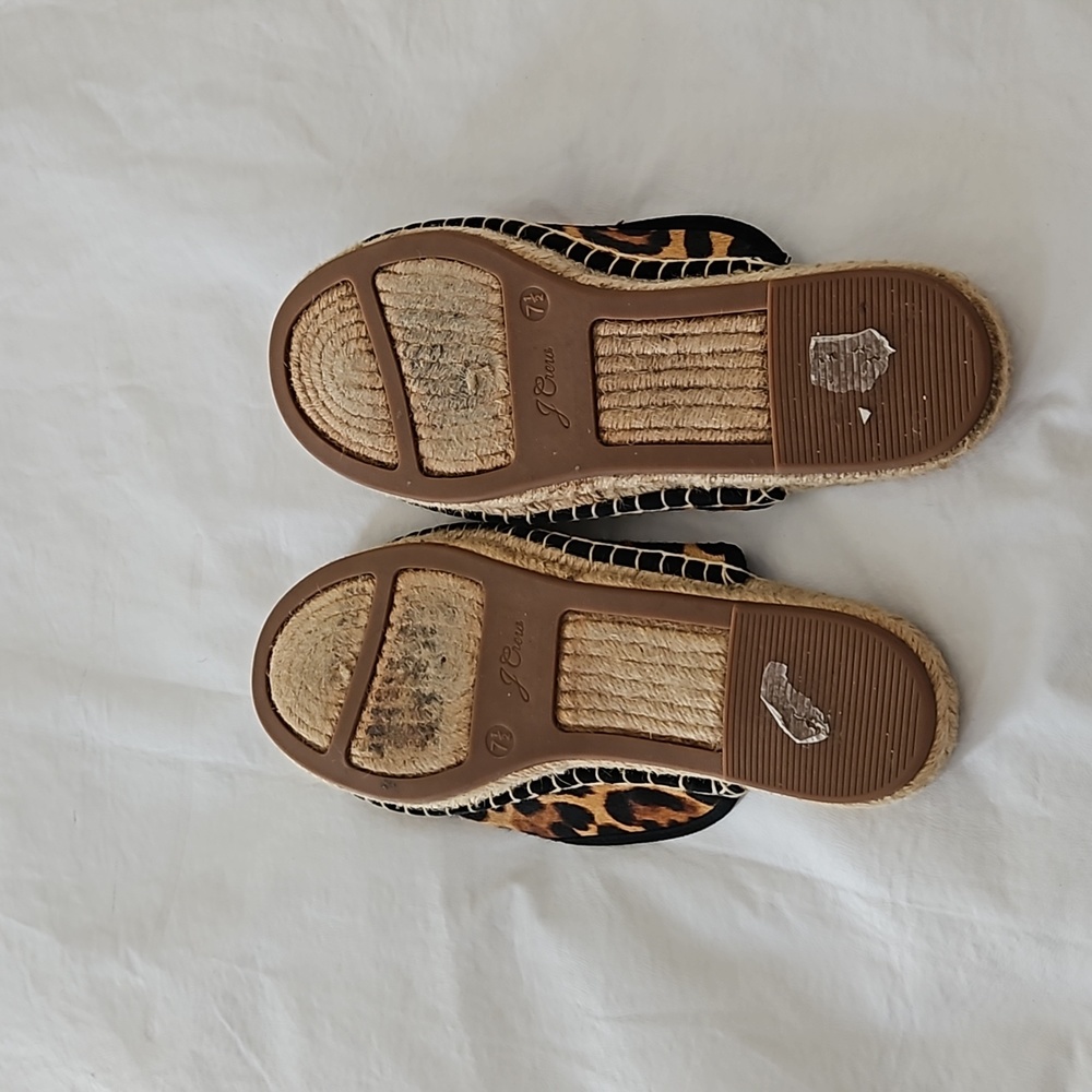 J.CREW Animal Print Hair Calf Espadrille Mule Size 7.5 - Picture 12 of 13